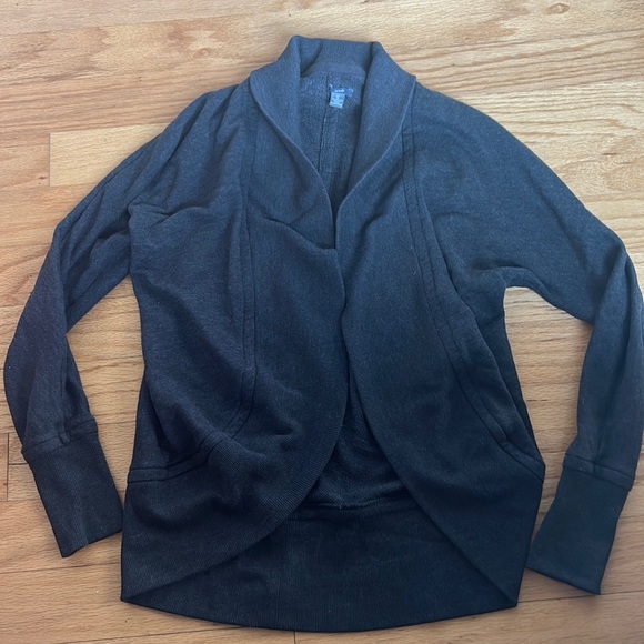 Aerie Open Front Cocoon Cardigan in Charcoal Gray - Picture 1 of 2